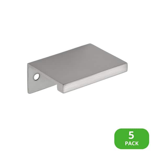 Sumner Street Home Hardware 5-Pack Ethan 1-1/2 in. (38 mm) Center-to-Center Satin Nickel Edge Drawer Pull