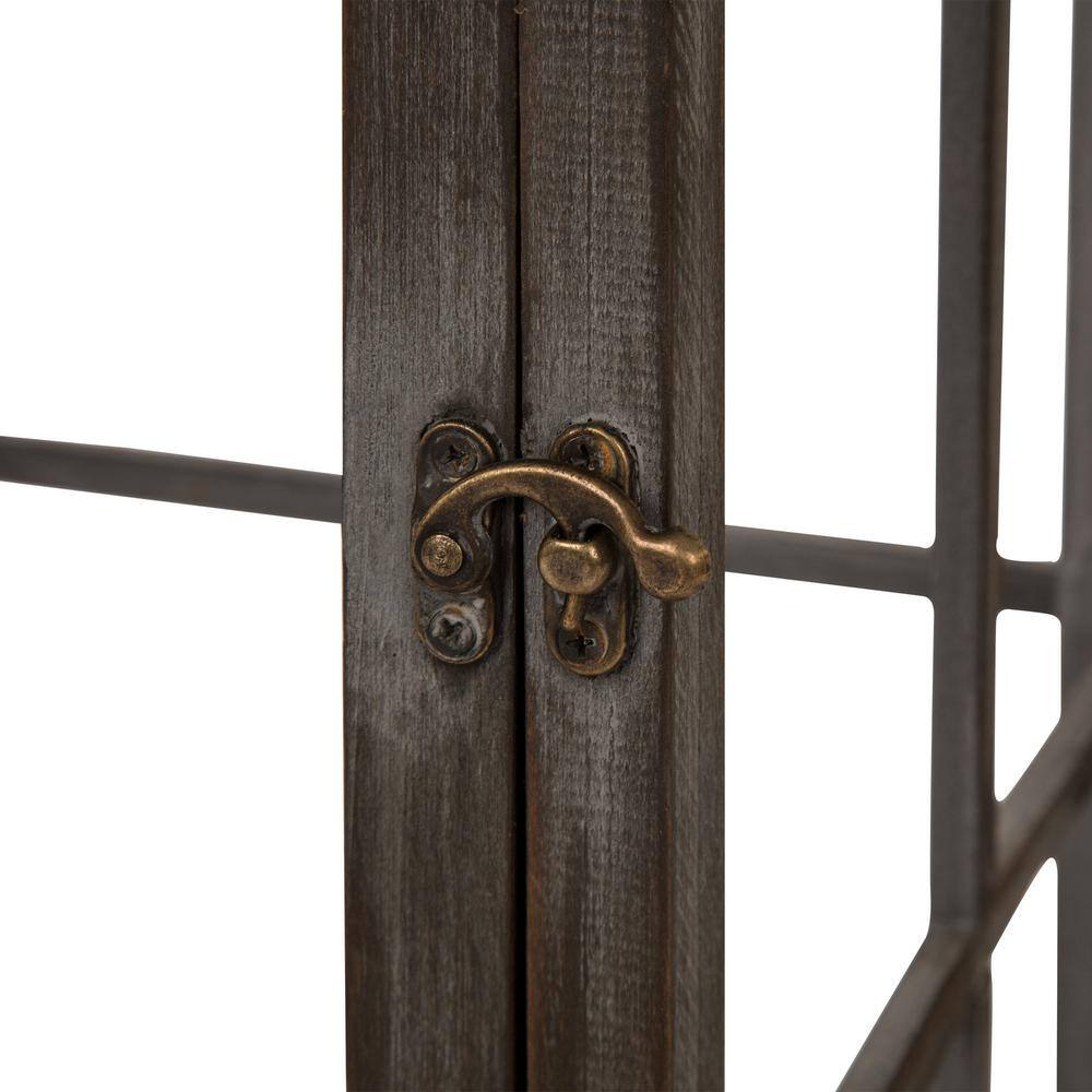 Rustic Farmhouse Wood Candle Lantern Set for Tabletop Decor
