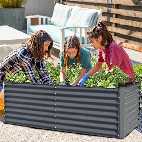 domi outdoor living 96 in. x 48 in.x 24 in. Dark Gray Metal