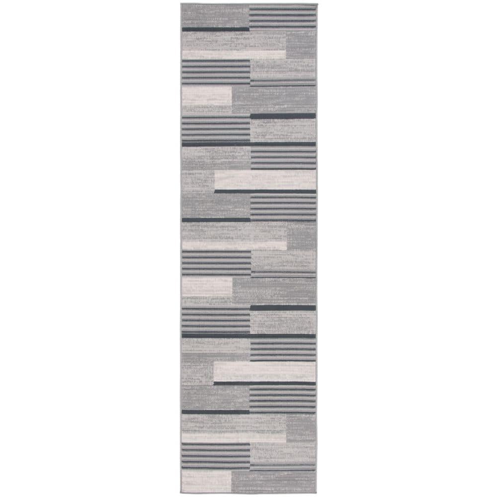 Odyssey 2 ft. x 8 ft. Gray/Black Ivory Abstract Striped Runner Rug price history on PriceWatchPro
