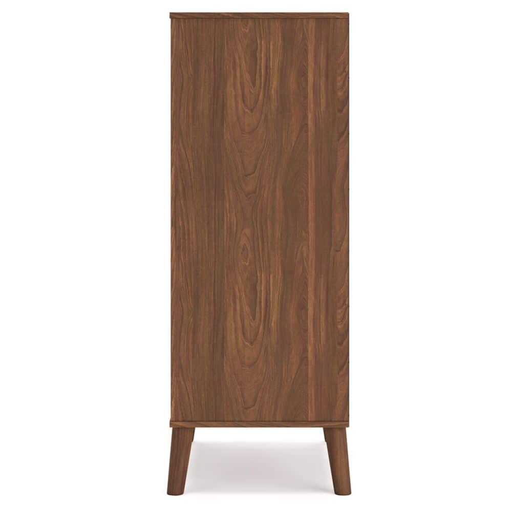 Auburn Brown 5-Drawer Mid-Century Modern Dresser