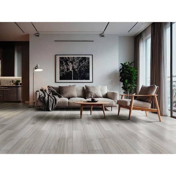 Havenwood Platinum 8 in. x 36 in. Matte Porcelain Wood Look Floor and Wall Tile (14 sq. ft./Case)