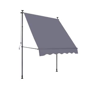 4 ft. x 10 ft. Gray Rectangular Outdoor Sun Shade Cover with UV Protection - Adjustable Patio Canopy Sun Shade Curtain