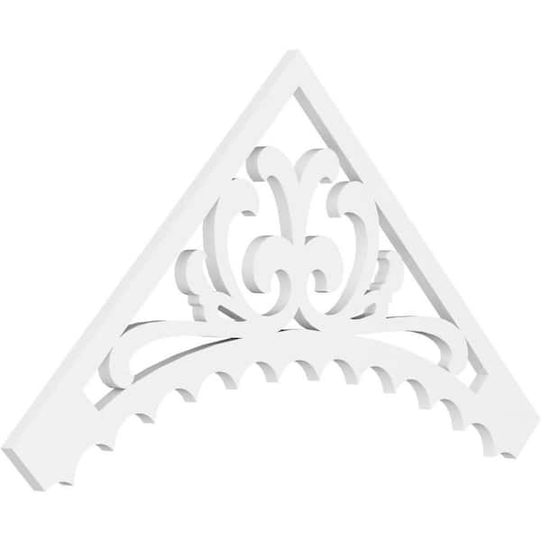 Ekena Millwork 1 in. x 48 in. x 24 in. (12/12) Pitch Genova Gable Pediment Architectural Grade PVC Moulding