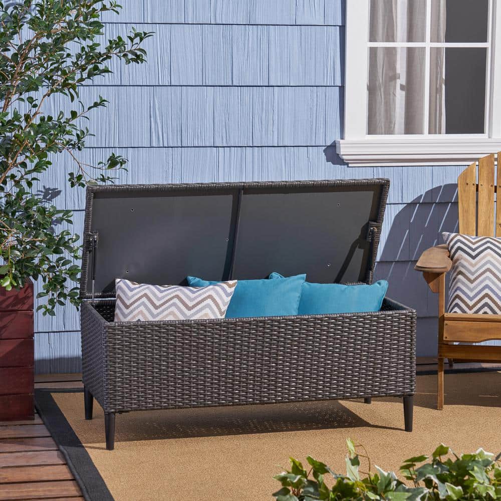 Hot Seller 1-Piece Patio 56 Gal. Rattan Outdoor Storage Bench For Balcony, 