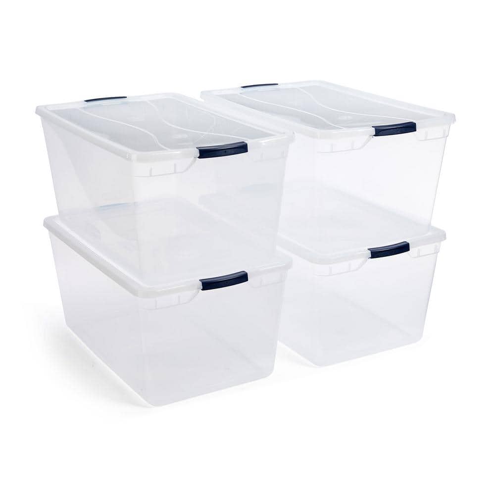 Cleverstore 95 qt. Latching Plastic Storage Container and Lid in Clear (4-Pack) price history on PriceWatchPro
