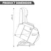 Size and weight specifications for the recliner chair.