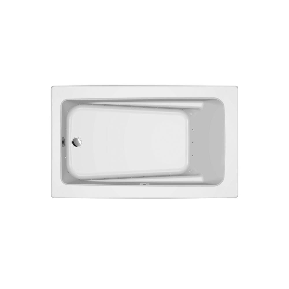 JACUZZI PRIMO PURE AIR 60 in. x 36 in. Rectangular Air Bath Bathtub with Left Drain in White