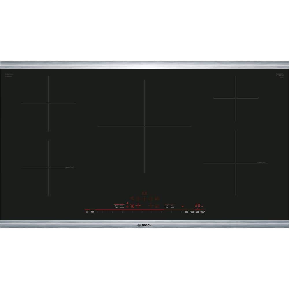 Bosch 800 36 in. Induction Cooktop in Black with Stainless Steel Trim with 5 Elements
