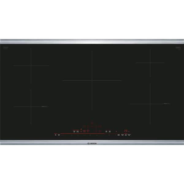 Bosch 800 Series 36 in. Induction Cooktop in Black with Stainless Steel Trim with 5 Elements