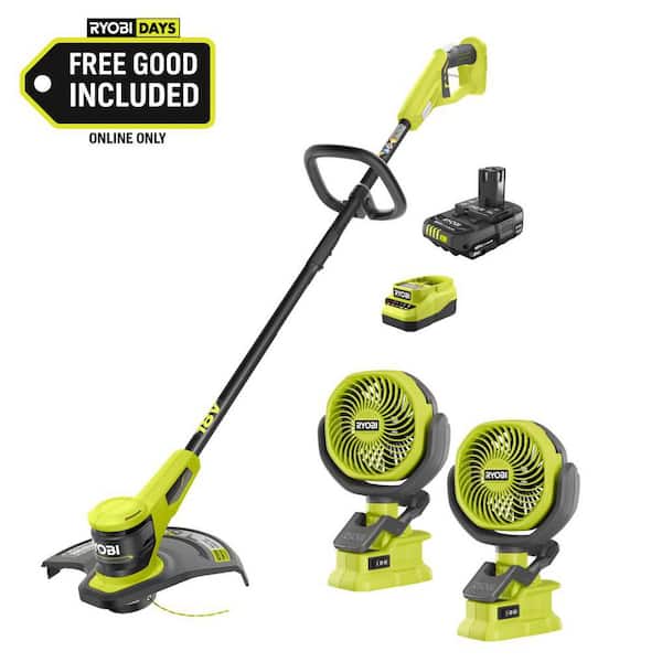 RYOBI ONE+ 18V 13 in. Cordless Battery String Trimmer with 2.0 Ah