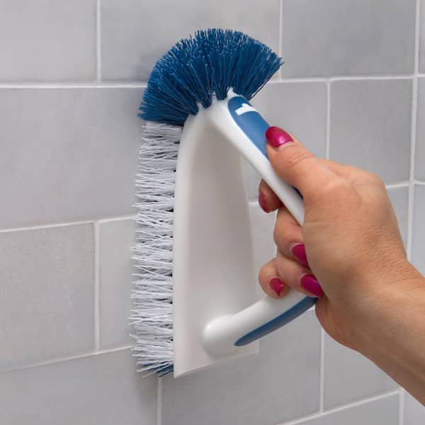 Superio Grout Brush, Dish Brush, Shower Scrubber Cleaning Brush, Stiff  Bristles, Comfort Grip Handle,Red Brush Cleaner for Kitchen, Bathroom,  Shower