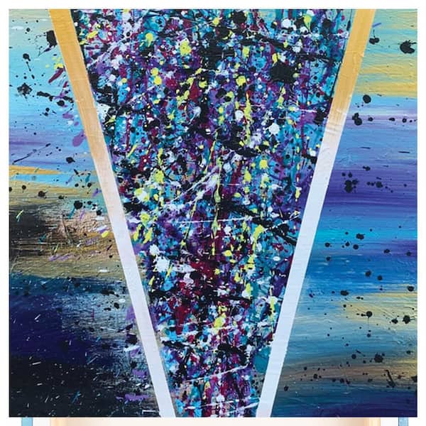 VENICE BEACH Collections Splatter Design by Sarah Wahl 1 Piece Unframed Canvas Drawing Print Abstract Print 14 in. x 14 in.