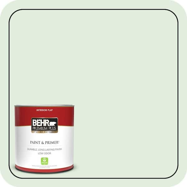 BEHR PREMIUM PLUS 1 qt. #460C-2 Spearmint Stick Flat Low Odor Interior Paint & Primer