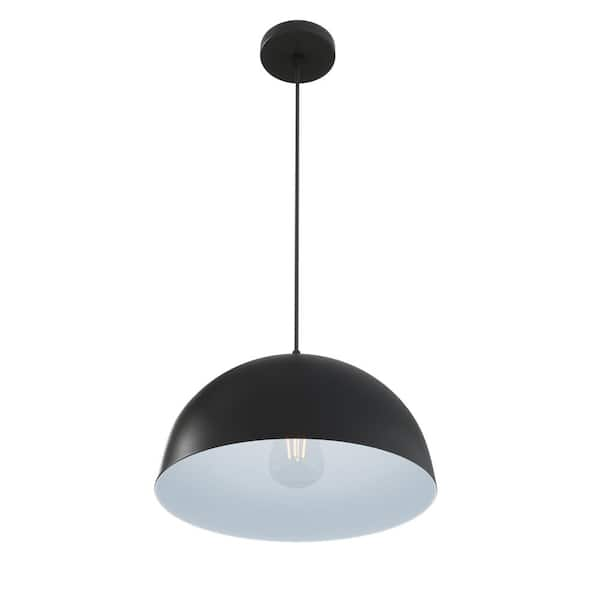 aiwen 40-Watt 1-Light Farmhouse Island Black Pendant Light Adjustable Metal Vintage Hanging Ceiling light