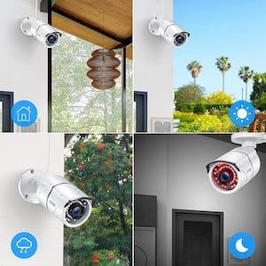 Wired 1080p Outdoor/Indoor Bullet Security Camera 4-in-1 Compatible for TVI/CVI/AHD/CVBS DVR