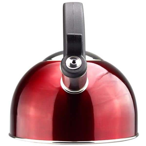 Sabal 2.1 Qt Red Stainless Steel Whistling Tea Kettle