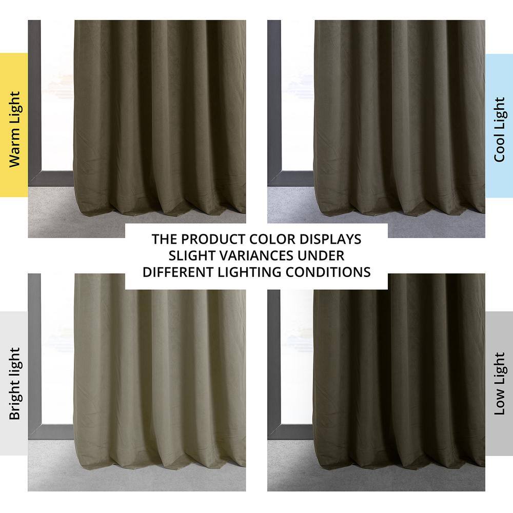 Denver Taupe 96" Blackout Velvet Curtain Panel