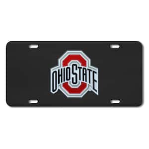 Ohio State Buckeyes 3D Black License Plate
