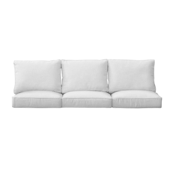 SORRA HOME 27 x 29 x 5 (6-Piece) Deep Seating Outdoor Couch Cushion in Sunbrella Retain Snow
