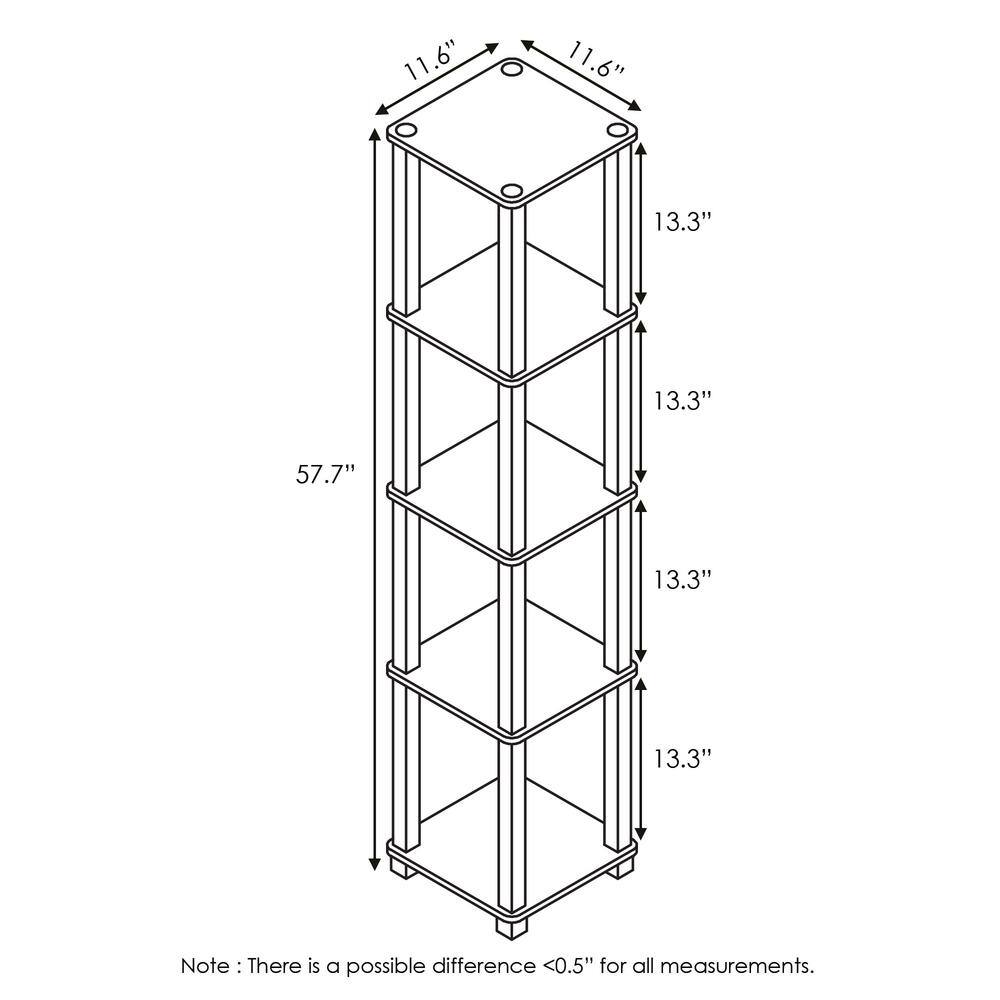 Walnut Finish 5-Tier Corner Display Shelf for Living Room