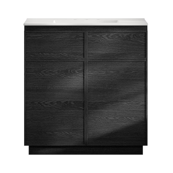 ZXDDMS 36 in. Single Sink Freestanding Black Bath Vanity with