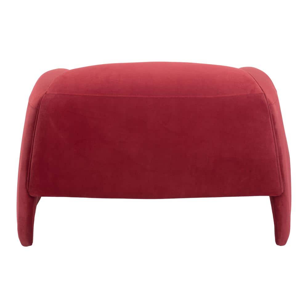 Horten Red Velvet Modern Accent Chair with Metal Frame