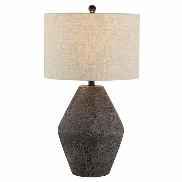SAFAVIEH Ersta 26.5 in. Brown Table Lamp with Oatmeal Shade