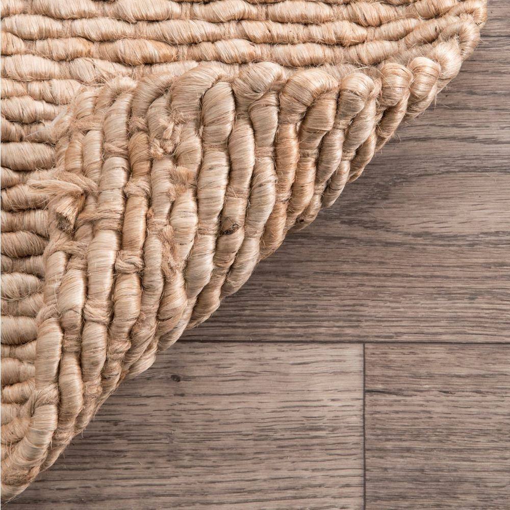Natural Handmade Reversible Jute Area Rug 6' x 9'