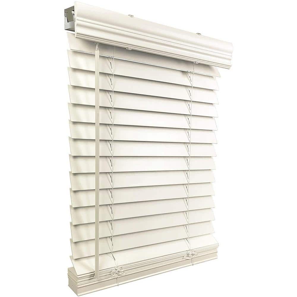 Home Decoration Pre-Cut Faux Wood 31.5 in. W x 84 in. L White Cordless Room