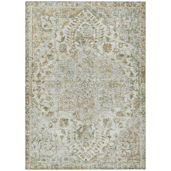 Chantille Machine Washable Indoor/Outdoor Abstract ACN2138 Ivory 9 ft. x 12 ft. Area Rug