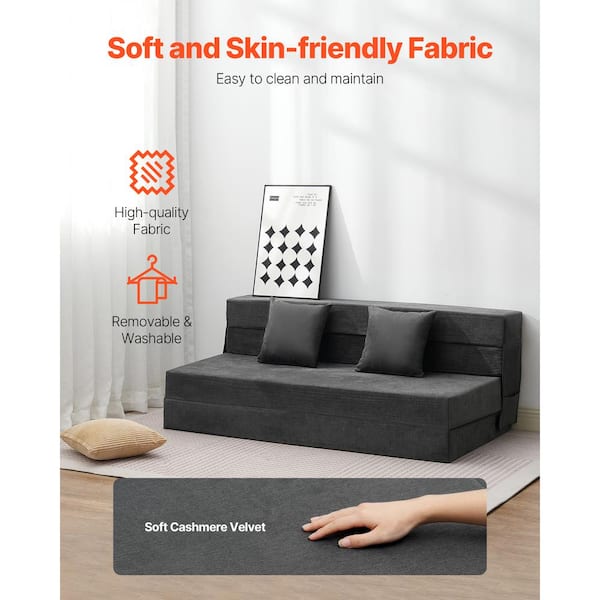 VEVOR Folding Sofa Bed, Composite Outdoor Couch with Cushion Guard