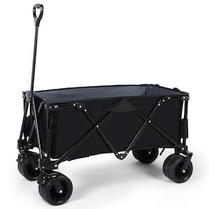 4.9 cu. ft. Steel and Fabric Garden Cart in Black