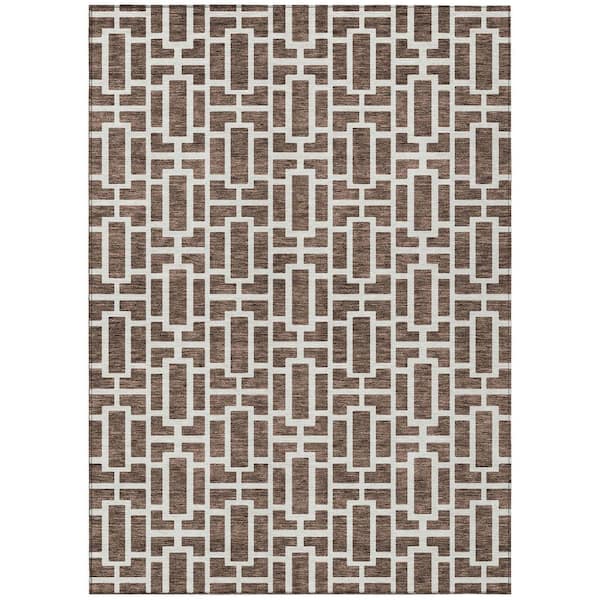 Addison Rugs Chantille Machine Washable Indoor/Outdoor Abstract ACN916 Brown 2 ft. 6 in. x 3 ft. 10 in. Area Rug