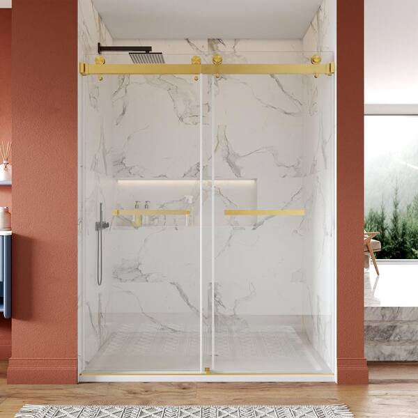 DEERVALLEY 60 in. W x 76 in. H Double Sliding Frameless Shower Door in ...