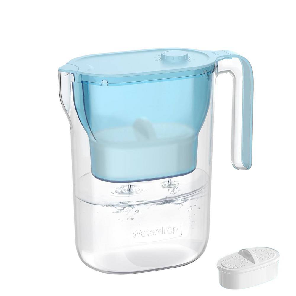 Water Filter Pitcher with 1+1 Filters, NSF Certified, Reduces Chlorine, PFOA/PFOS, 200 gal. Long-Life, Blue price history on PriceWatchPro