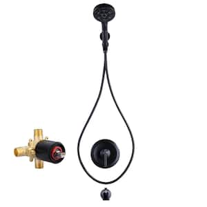 Single Handle 7-Spray Handheld Shower Faucet 1.8 GPM with High Pressure Tub Spout in. Matte Black (Valve Included)