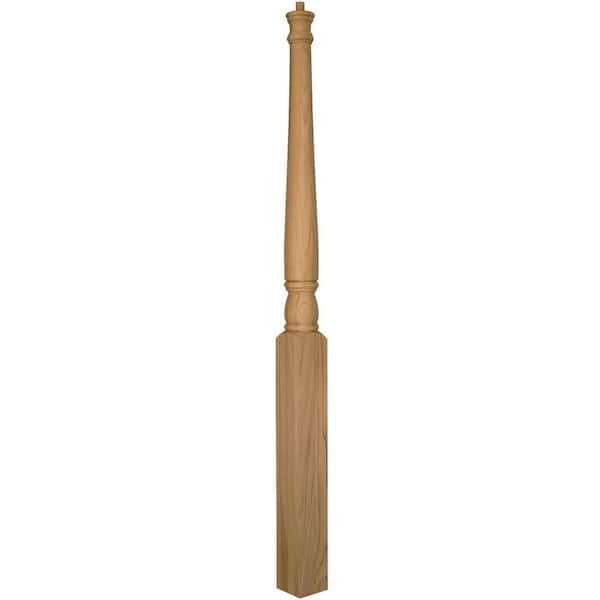 EVERMARK Stair Parts 4015 48 in. x 3 in. Unfinished Poplar Pin Top Starting or Balcony Newel Post for Stair Remodel