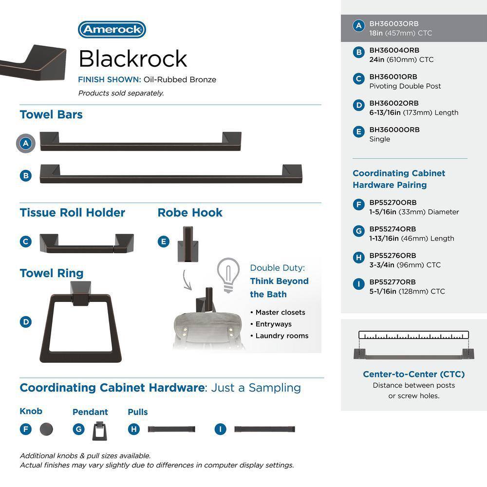 Oil-Rubbed Bronze 18" Wall Mounted Towel Bar