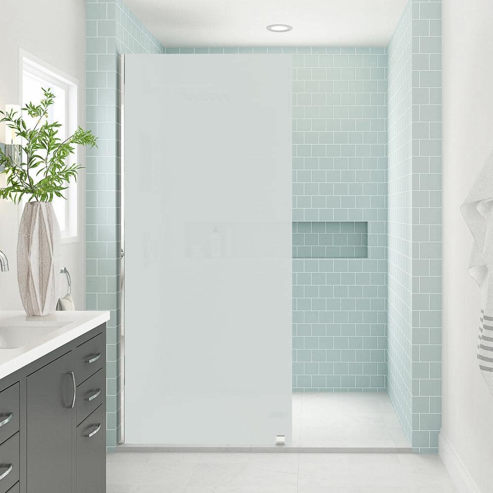 Elyse XL 32 in. Chrome Frameless Shower Door with Frosted Glass