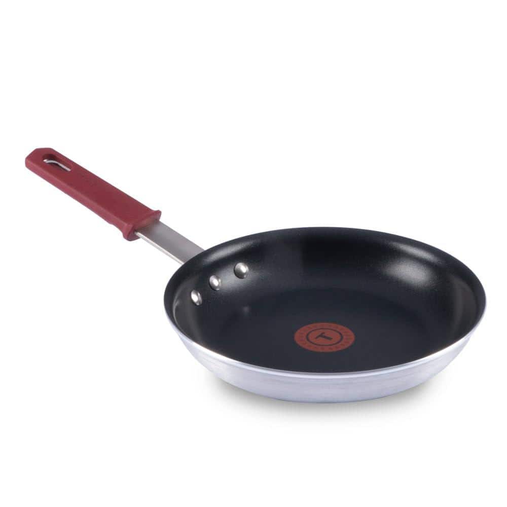8.5 in. Aluminum Brushed Nonstick Frying Pan with Triple-riveted Stainless 