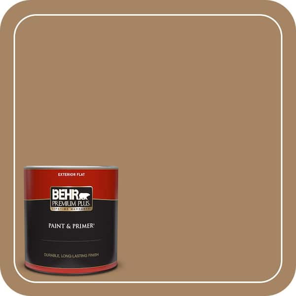 BEHR PREMIUM PLUS 1 qt. #290F-5 Wooden Swing Flat Exterior Paint & Primer