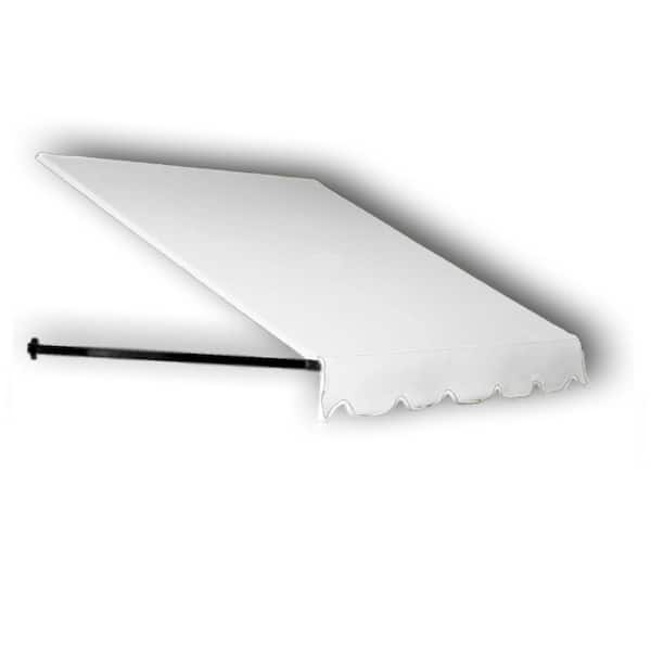 AWNTECH 8.38 ft. Wide Dallas Retro Window/Entry Fixed Awning (18 in. H x 36 in. D) Linen/White
