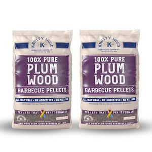 Pure Plum Wood BBQ Pellets from Makers of The Only Almond Wood pellets (2-Pack)