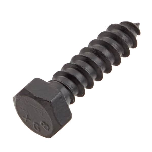 3/8 in. x 1-1/2 in. Black Exterior Hex Head Lag Screw