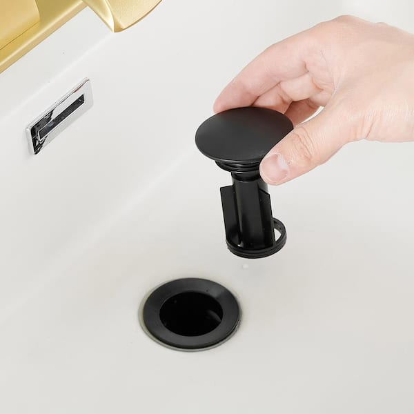 Waterfall Single Handle Stainless Steel Bathroom Faucet with Deckplate in Brushed Gold