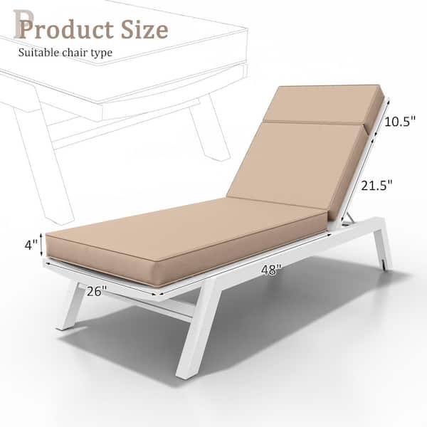 80 in. x 26 in. x 4 in. (2-Pack) Outdoor Water-Resistant Replacement Chaise Lounge Seat Cushion Sand