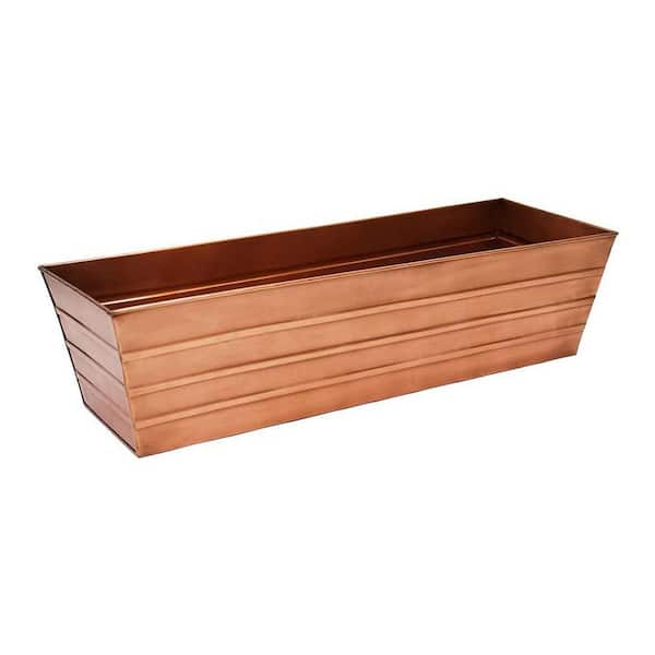 35 in. W x 11 in. D Copper Metal Wall Planter Window Flowerbox Planter