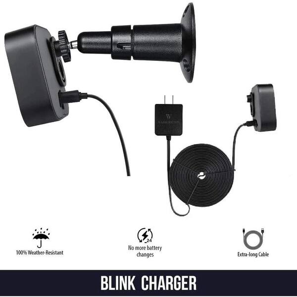 Free from Changing Batteries,3 Pack Compatible with Blink XT XT2 Outdoor & Indoor Camera Blink Camera Power Adapter with 20ft Weatherproof Power Cable Black