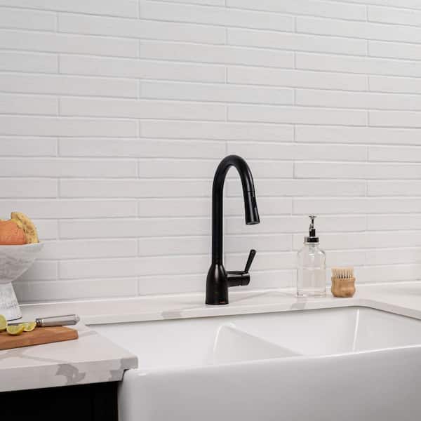 Capella White Brick 2 in. x 18 in. Matte Porcelain Floor and Wall Tile (8 sq. ft./Case)